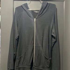 Michael Lauren long sleeve hooded drawstring jumpsuit black size small